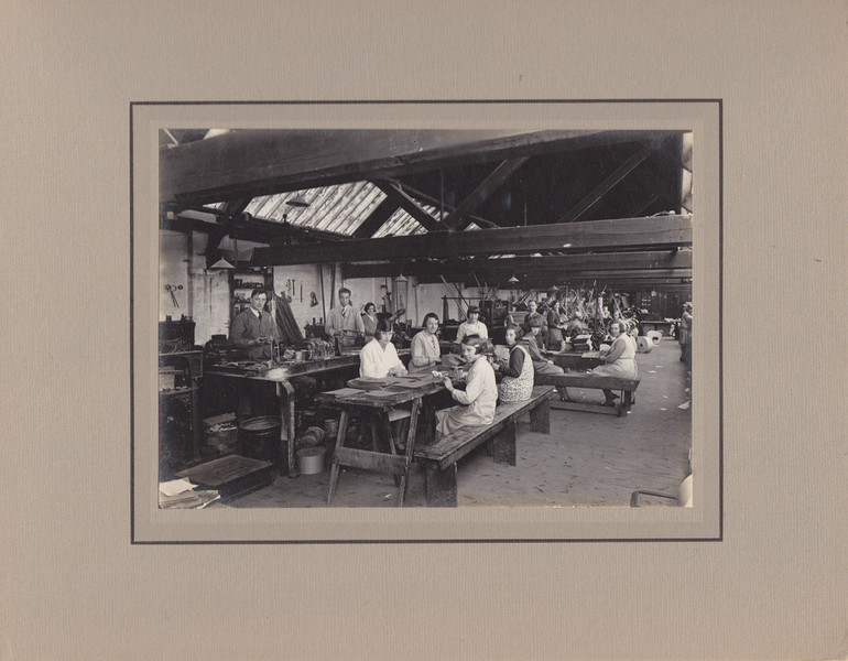 Mill workers at finishing benches, c.1940s